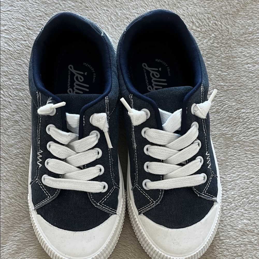 Jellypop Navy and White Athletic Shoes